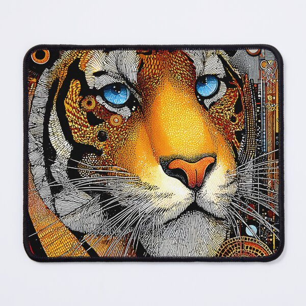 Item preview, Vibrant Abstract Tiger Portrait with Artistic Elements designed and sold by Artessie.