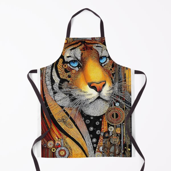 Item preview, Vibrant Abstract Tiger Portrait with Artistic Elements designed and sold by Artessie.