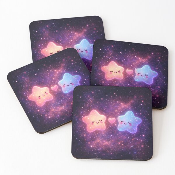Item preview, Cute Star Couple in Love – Kawaii Galaxy Valentine Design designed and sold by MysticPurpleHue.