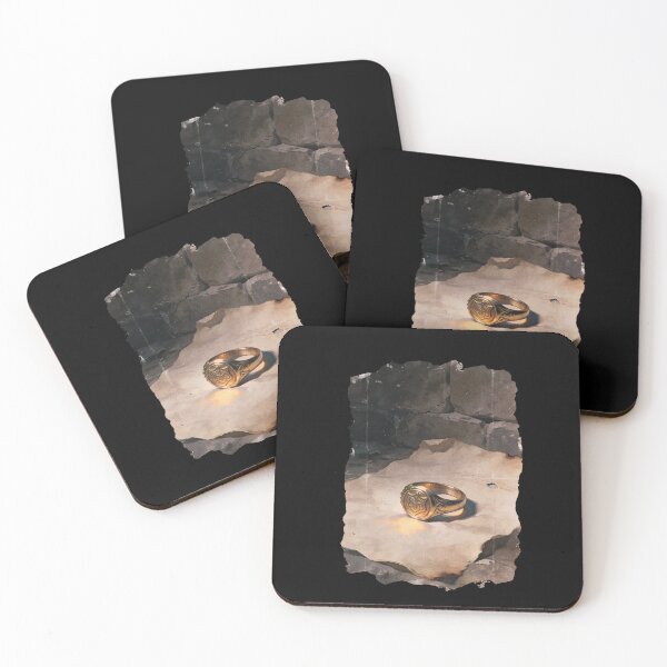 Item preview, Golden Signet Ring on Ancient Parchment Ruins – Dark Gothic Fantasy Art designed and sold by DarkRomanceMom.