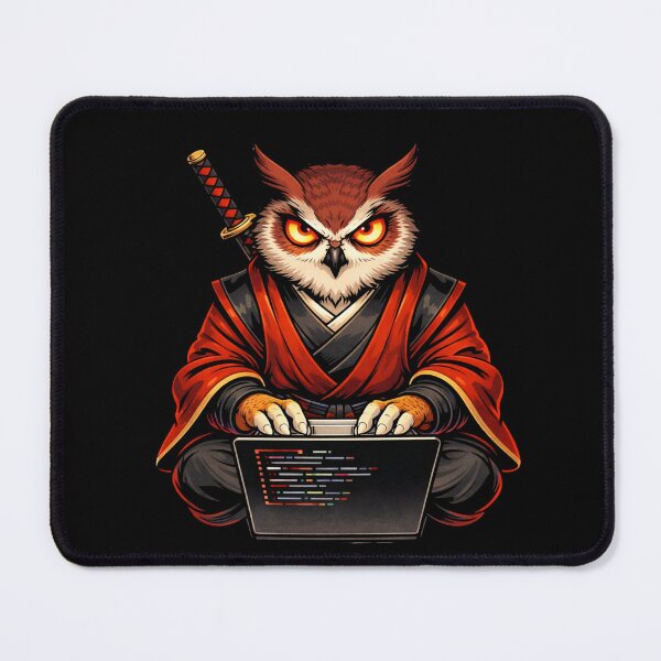 Item preview, Smart Owl Samurai Coder – Tech Meets Tradition Pop Art Illustration designed and sold by ColorSplash123.