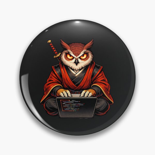 Item preview, Smart Owl Samurai Coder – Tech Meets Tradition Pop Art Illustration designed and sold by ColorSplash123.
