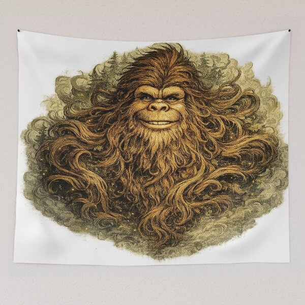 Item preview, Sasquatch head with flowing hair designed and sold by begood-designs.