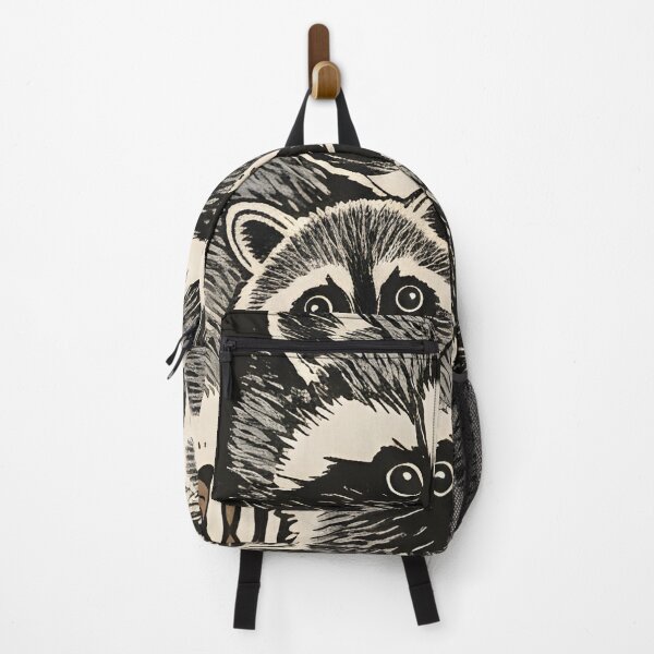 Item preview, Cute Raccoon Family In Tree Hollow Woodcut Illustration designed and sold by DrawHandArt.