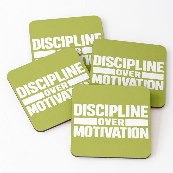 Item preview, Discipline Over Motivation Minimalist Fitness Mindset Typography designed and sold by FunFitLife Studio.
