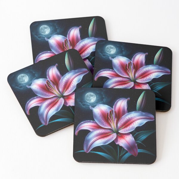 Item preview, Moonlit Lily Flower – Night Bloom Botanical Fantasy Art designed and sold by AmetistLight.
