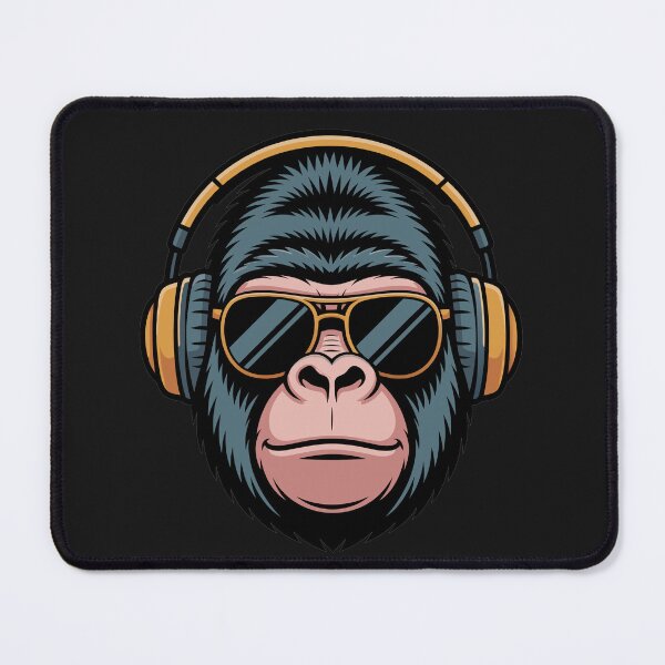Item preview, Cool Gorilla with Headphones & Sunglasses – DJ Monkey Music Art designed and sold by Royalsticker.