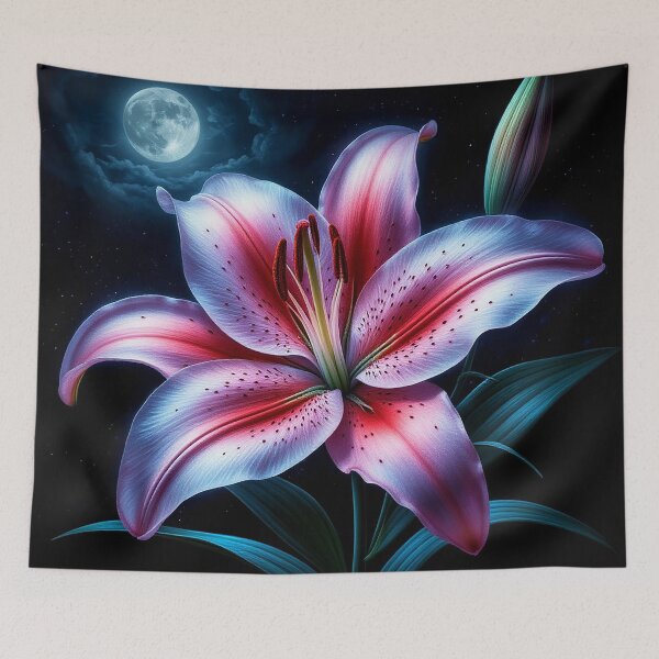 Item preview, Moonlit Lily Flower – Night Bloom Botanical Fantasy Art designed and sold by AmetistLight.