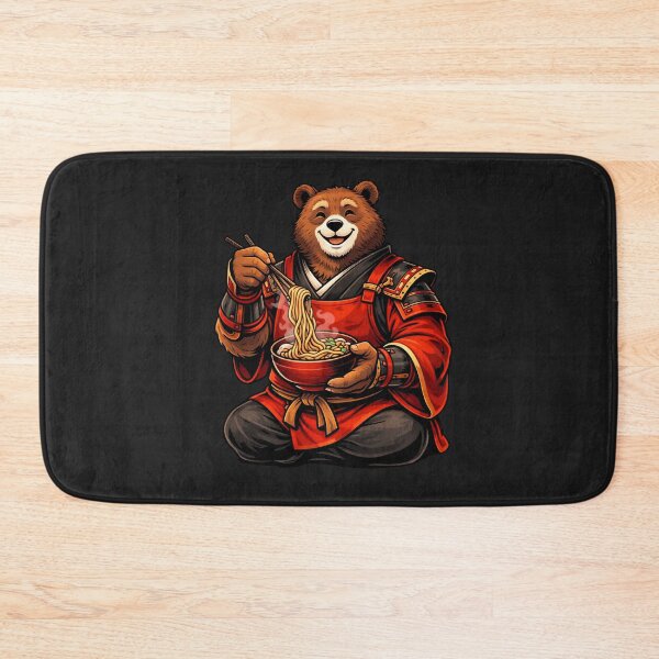 Item preview, Bear Ronin Cooking Noodles – Cozy Samurai Food Pop Art Illustration designed and sold by ColorSplash123.