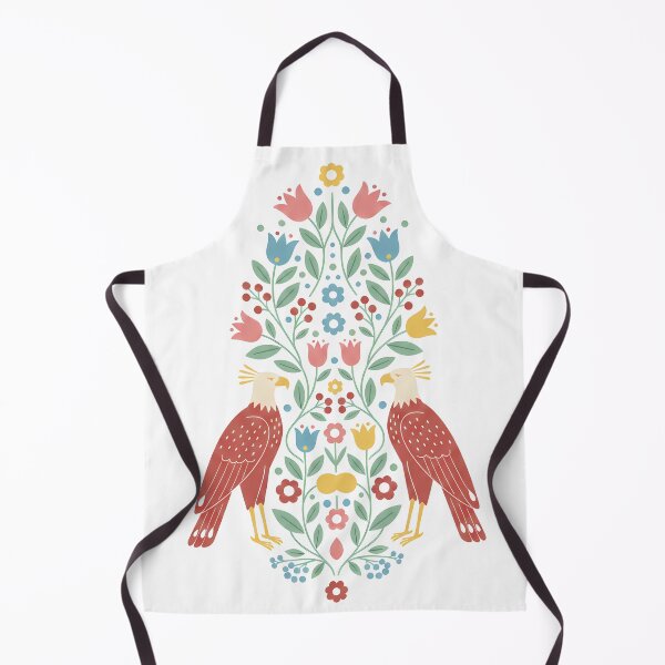 Item preview, Philippine Eagle Pair with Floral Motifs – Hope for Wildlife Scandinavian Folk Art by heidiannemorris © designed and sold by FOLK ART FUSION by heidiannemorris.