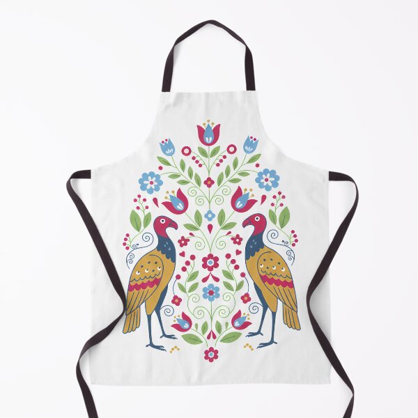Item preview, California Condor Pair with Floral Motifs – Hope for Wildlife Scandinavian Folk Art by heidiannemorris © designed and sold by FOLK ART FUSION by heidiannemorris.