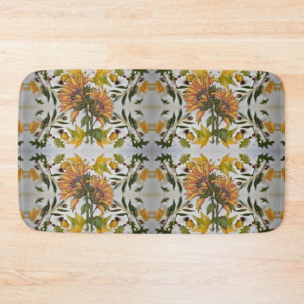 Item preview, Autumn herbarium collage with sunflowers designed and sold by mariya-ivanova.