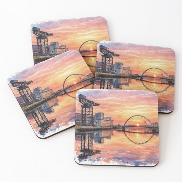 Item preview, Squinty Bridge Sunrise, Glasgow Watercolour  designed and sold by davidelder.