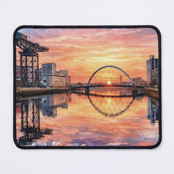 Item preview, Squinty Bridge Sunrise, Glasgow Watercolour designed and sold by davidelder.