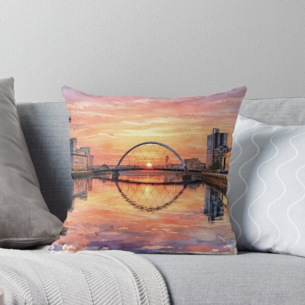 Item preview, Squinty Bridge Sunrise, Glasgow Watercolour  designed and sold by davidelder.