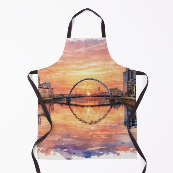 Item preview, Squinty Bridge Sunrise, Glasgow Watercolour designed and sold by davidelder.