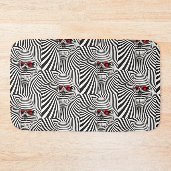 Item preview, Hypnotic Striped Skull Optical Illusion Dark Art designed and sold by Amanda's Factory.