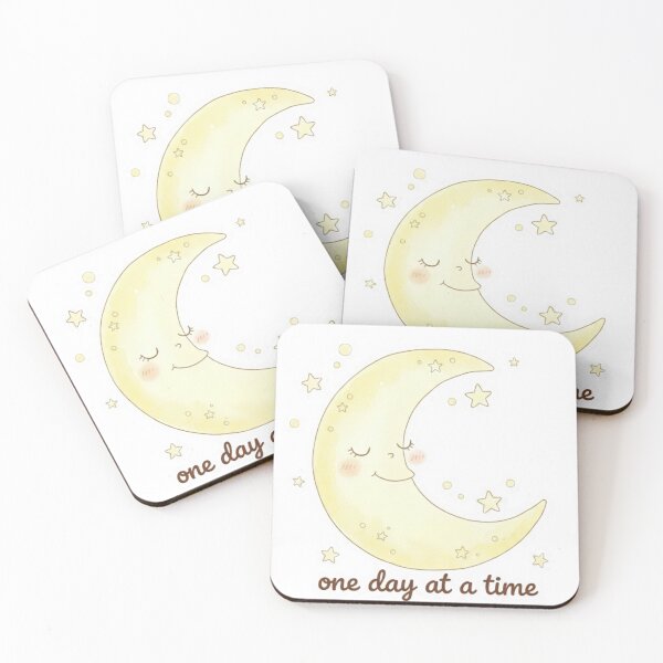 Item preview, One Day at a Time Moon Sticker | Mental Health Sticker designed and sold by snehminshi.