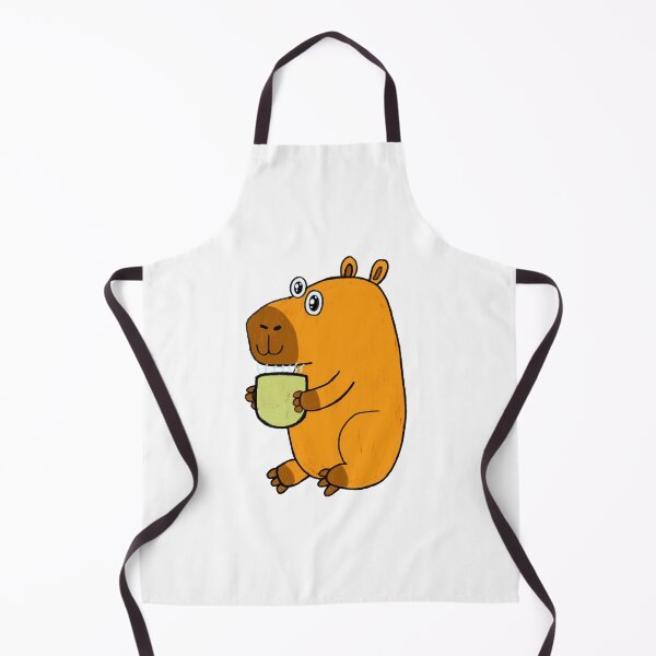 Item preview, Cute Capybara Drinking Tea Illustration designed and sold by MooBinArt.