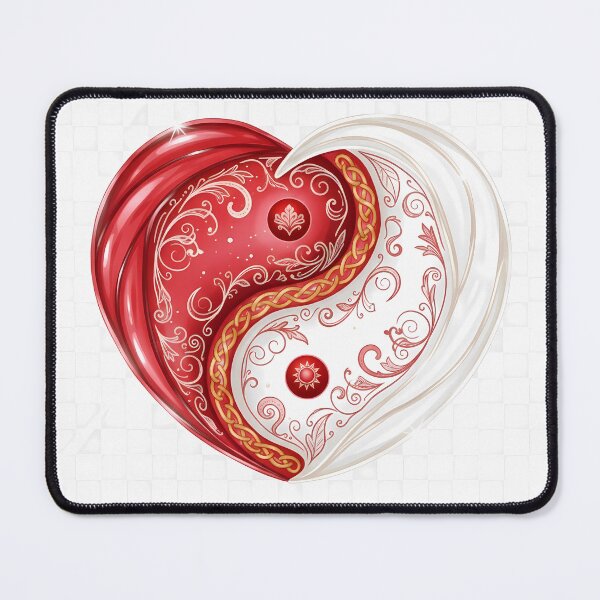 Item preview, Red and White Yin Yang Heart – Love, Unity & Balance designed and sold by EJWorlds.