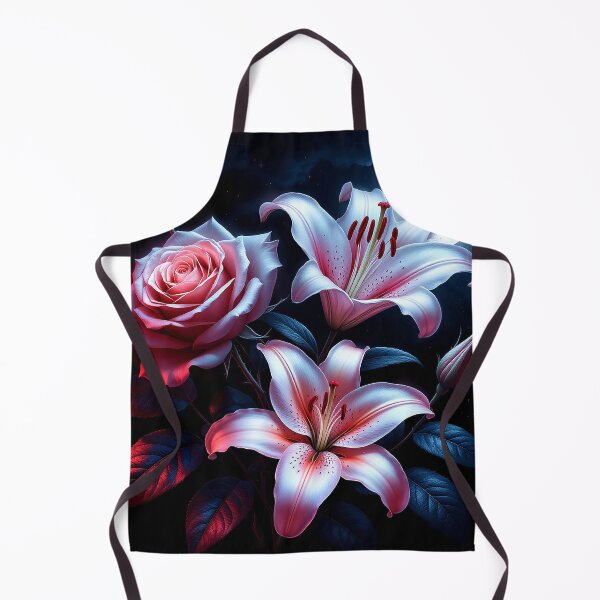 Item preview, Moonlit Rose and Lily – Midnight Floral Fantasy designed and sold by AmetistLight.