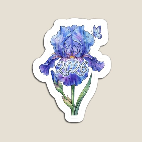 Item preview, A flower blooming with "2026" written on its petals, symbolizing new beginnings. designed and sold by STICKERS FOR SALE NOW.