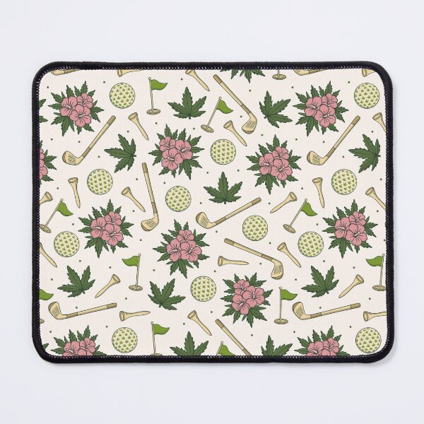 Item preview, Cannabis & Azalea Floral Golf Pattern – Modern Botanical Green Aesthetic designed and sold by Retro Street Studios.