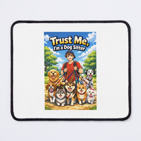 Item preview, Trust Me, I’m a Dog Sitter – Cute Anime Dog Walking Design designed and sold by Stileansia.