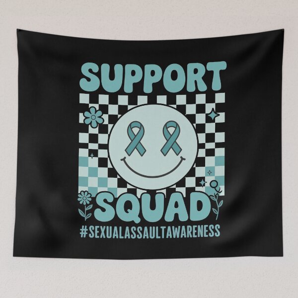 Item preview, Support Squad Sexual Assault Awareness Smile Teal Ribbon designed and sold by bongsentrang.