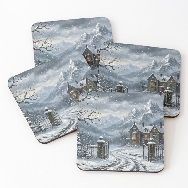 Item preview, Dark Academia Snowy Estate | Victorian Winter Landscape designed and sold by DesignAnother.