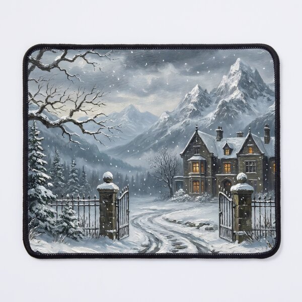 Item preview, Dark Academia Snowy Estate | Victorian Winter Landscape designed and sold by DesignAnother.