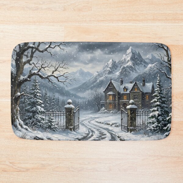 Item preview, Dark Academia Snowy Estate | Victorian Winter Landscape designed and sold by DesignAnother.