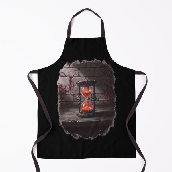Item preview, Fiery Hourglass with Red Vines Gothic Stone Wall – Dark Fantasy Time Art designed and sold by DarkRomanceMom.