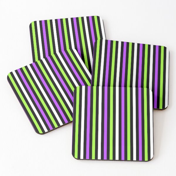 Item preview, Black and White, Green and Purple Stripes designed and sold by kitschandkawaii.
