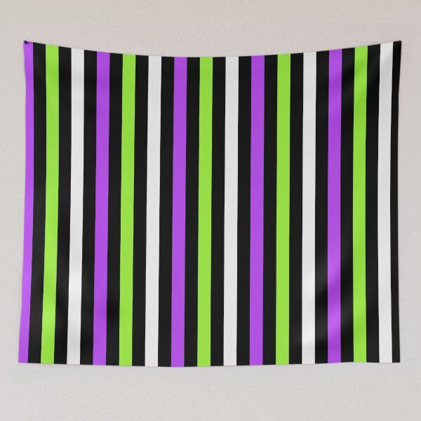 Item preview, Black and White, Green and Purple Stripes designed and sold by kitschandkawaii.