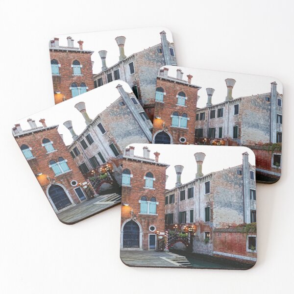 Item preview, Impressions Of Venice - Side Canal Palazzi and a Charming Christmassy Bridge designed and sold by Georgia Mizuleva.