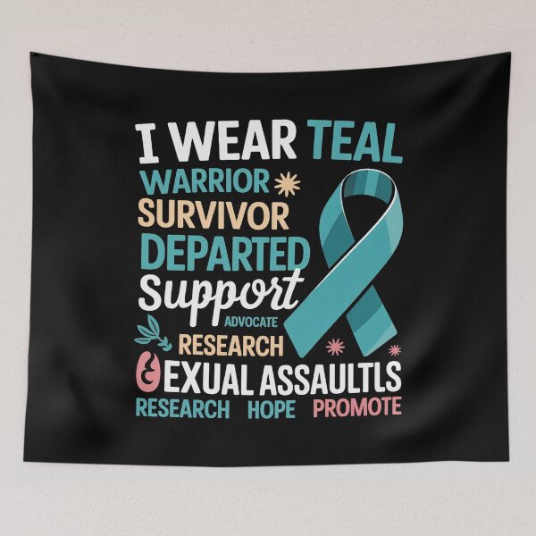 Item preview, I Wear Teal Sexual Assault Awareness Teal Ribbon Prevention designed and sold by bongsentrang.