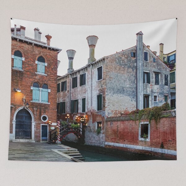 Item preview, Impressions Of Venice - Side Canal Palazzi and a Charming Christmassy Bridge designed and sold by Georgia Mizuleva.