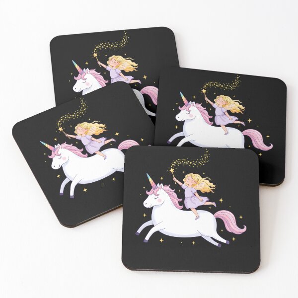 Item preview, Magical Princess Riding White Unicorn Fantasy Illustration Art designed and sold by DrawHandArt.