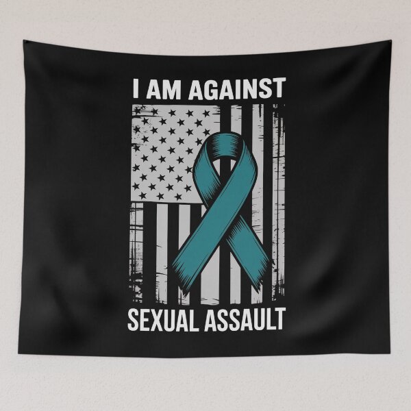 Item preview, Against Sexual Assault, American Flag designed and sold by SyncSusscess.