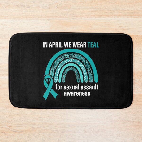 Item preview, In April We Wear Teal Sexual Assault Awareness Boho Rainbowr designed and sold by SyncSusscess.
