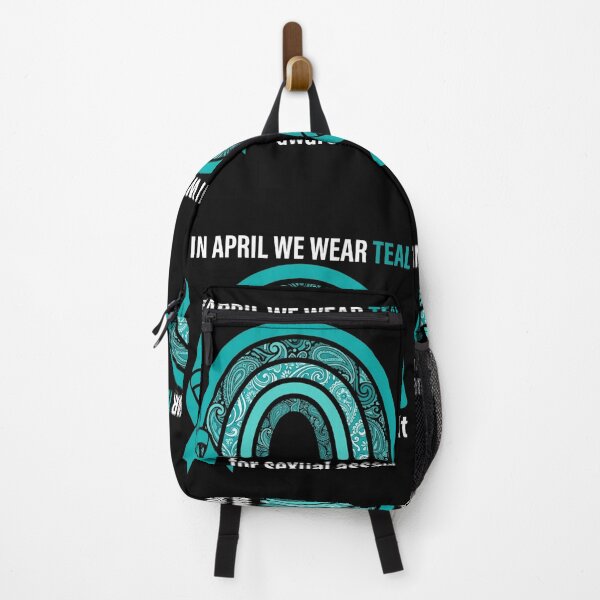Item preview, In April We Wear Teal Sexual Assault Awareness Boho Rainbowr designed and sold by SyncSusscess.