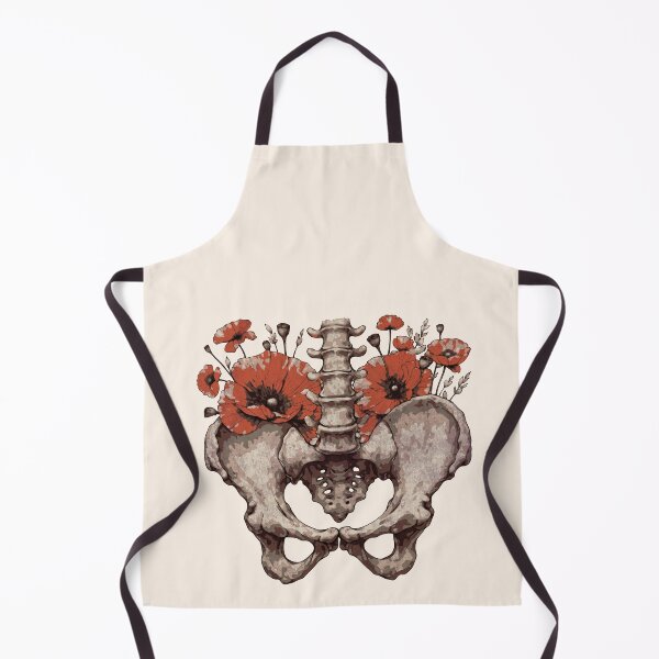 Item preview, Anatomical Pelvis Bone Watercolor with Red Poppies Floral Human Anatomy Art designed and sold by Collagedream.