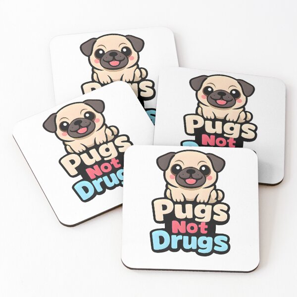 Item preview, Pugs Not Drugs – Cute Funny Pug Dog Design designed and sold by Bettybee00.