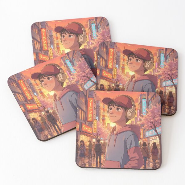 Item preview, Hopeful Anime Boy Gazing at Sunset Sky designed and sold by 8tinty.