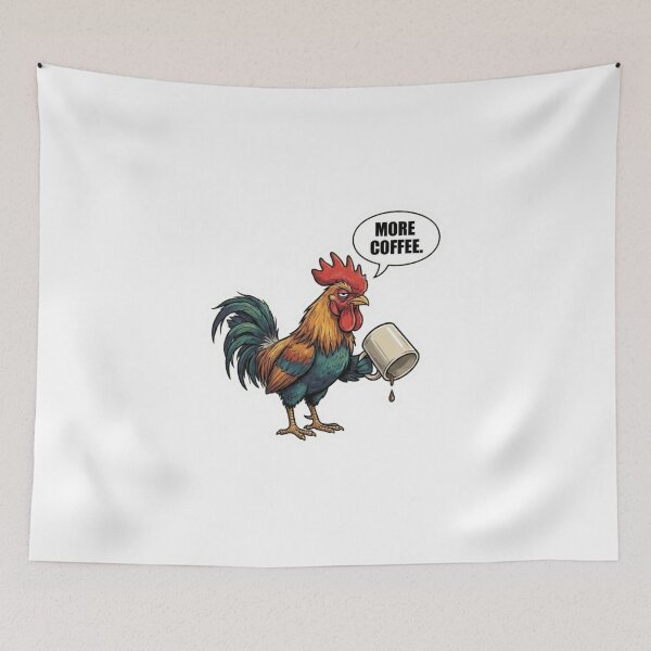 Item preview, Rooster Meme More Coffee designed and sold by SiksisArt.