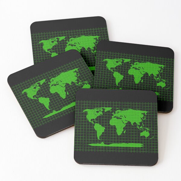 Item preview, Cyberpunk World Map on Grid (Green) designed and sold by Mon & Matrix.
