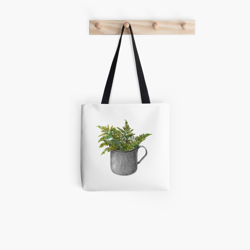 Mug with fern leaves Tote Bag