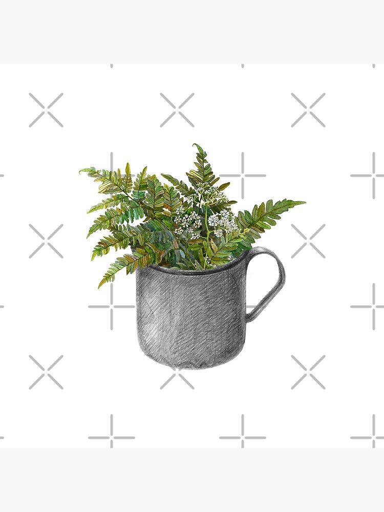 Mug with fern leaves by stasia-ch