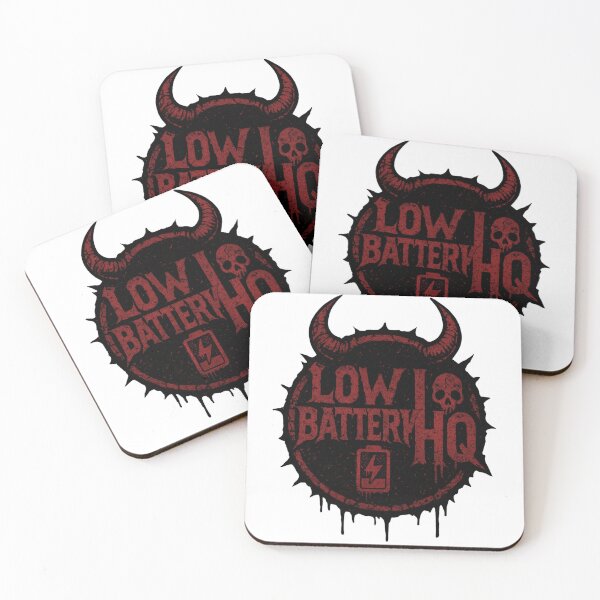 Item preview, LowBatteryHQ – Dripping Demon Battery Emblem (Red/Black Metal Edition) designed and sold by LowBatteryHQ.
